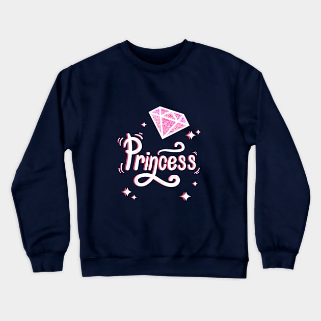 pink sparkles Princess for girls kids and adults Crewneck Sweatshirt by noppo